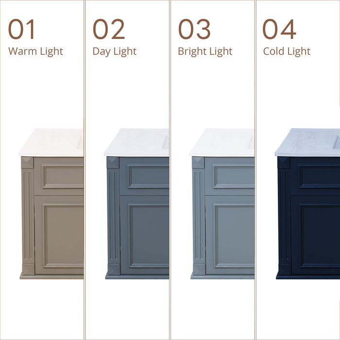 French Simple Style Wall Mounted Bathroom Cabinet With Sink
