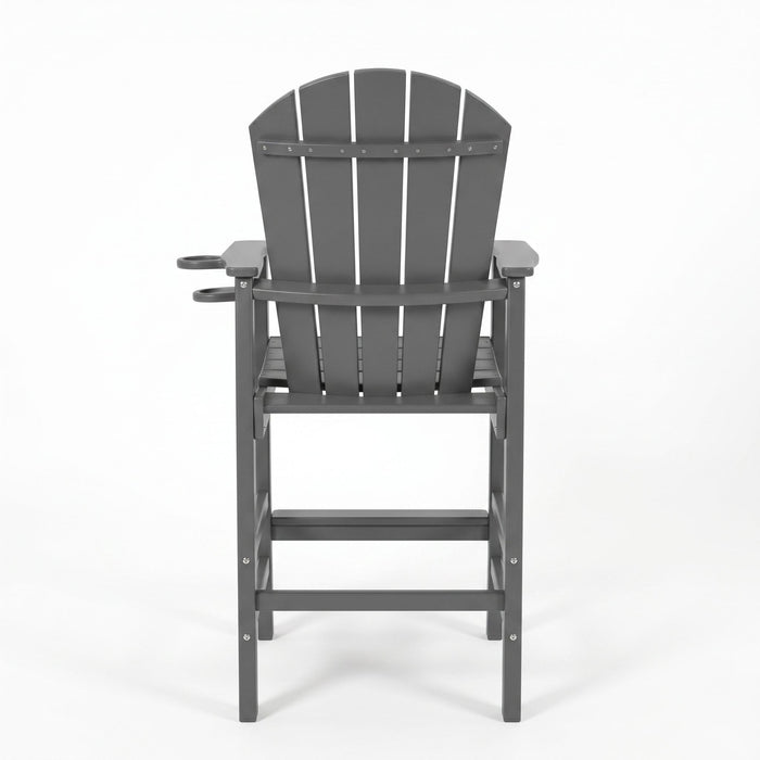 Bar Height Adirondack Chair With Cup Holder And Armrests