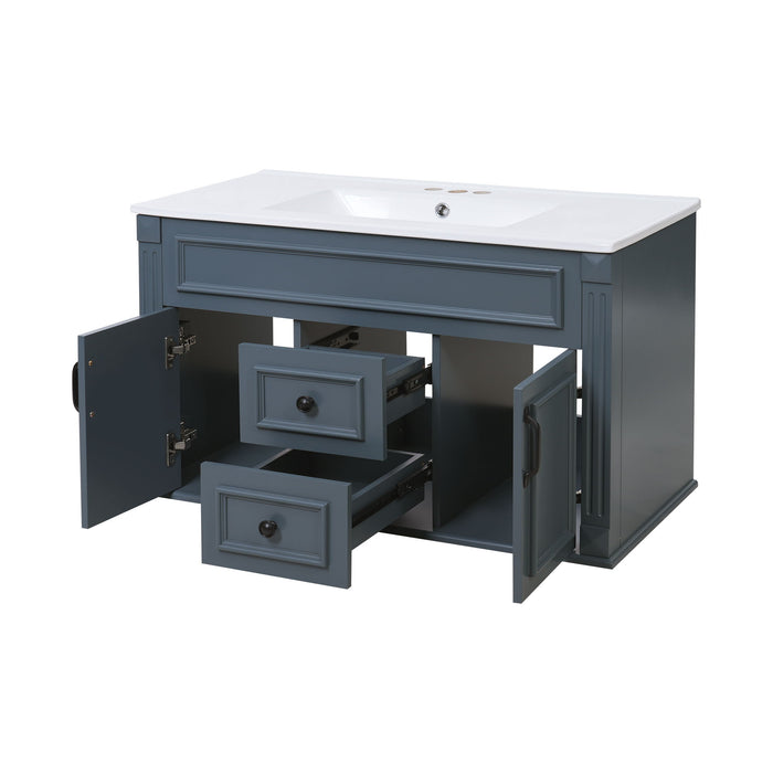 French Simple Style Wall Mounted Bathroom Cabinet With Sink