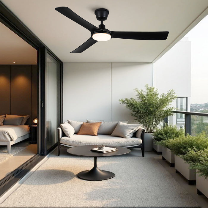 All Weather Outdoor Waterproof Ceiling Fan With Light And Quiet Motor For Patio Porch - Black