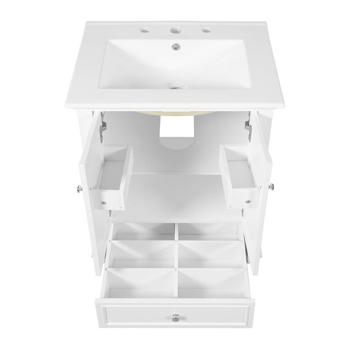 Modern Bathroom Vanity With Sink, Cabinet With Drawer And Dividers, Rectangular Storage Unit