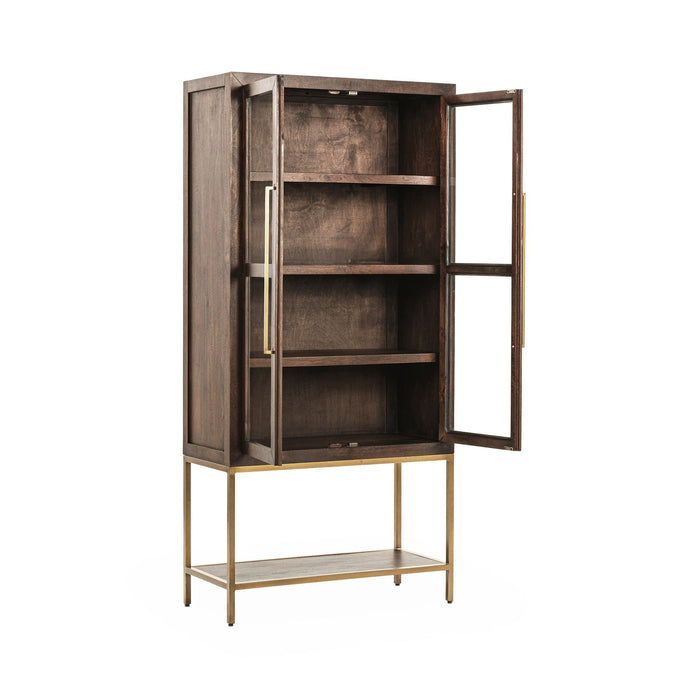 Freemont - Solid Wood Tall Cabinet - Kona Brown