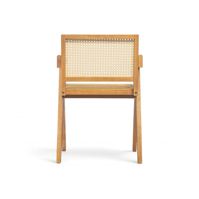 Chandigarh Arm Dining Chair With Natural Cane Design (Set of 2)