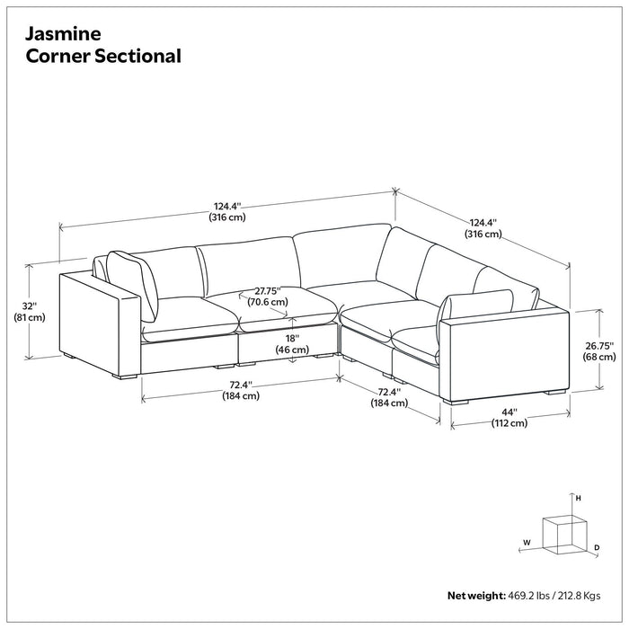 Jasmine - Handcrafted Sectional Sofa