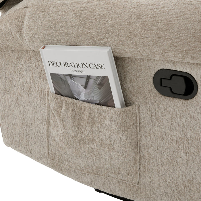 Manual Recliner Massage Chair With Swivel Rocker, 8 Massage Modes, Side Storage Pocket