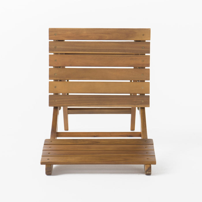 Outdoor Foldable Wood Dining Chair With Slat Design (Set of 2)