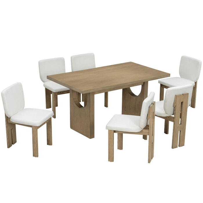 Dining Table Set For 6 With Upholstered Chairs