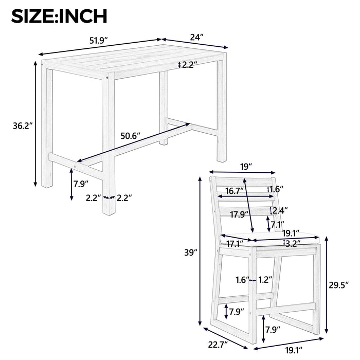 Patio Bar Set With Ergonomic Chairs