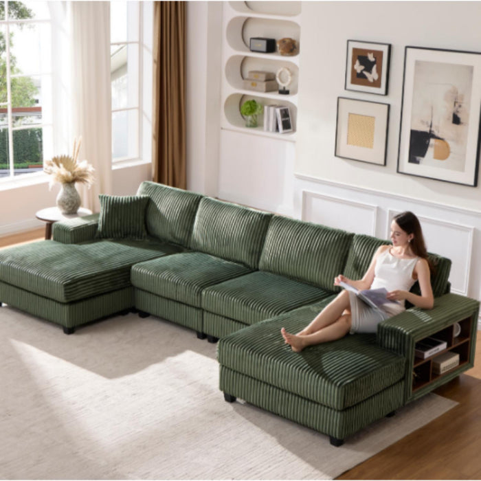 U-Shaped Convertible Sofa, 4 Seater Large Living Room Lounge