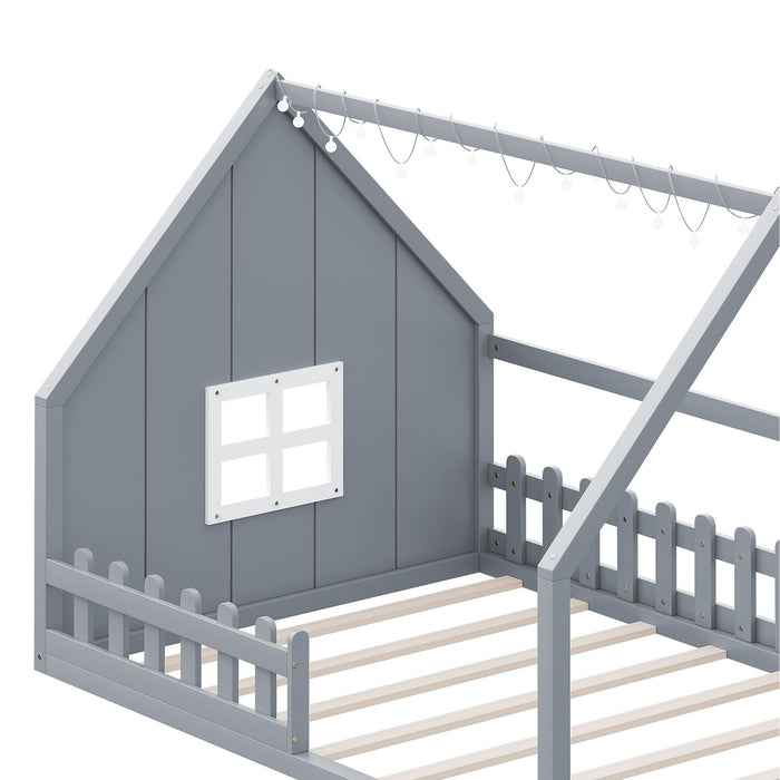 House Bed With Window And Fence