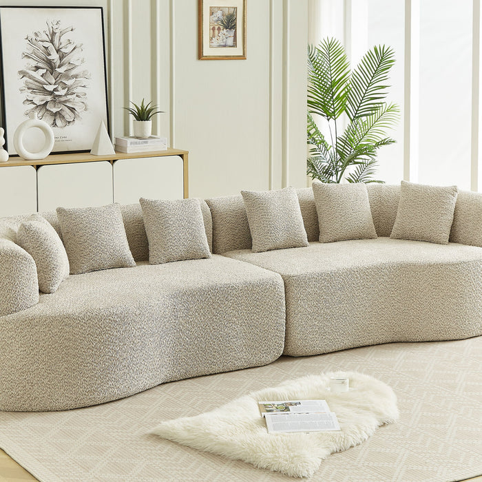 Curved Sectional Sofa With 6 Pillows