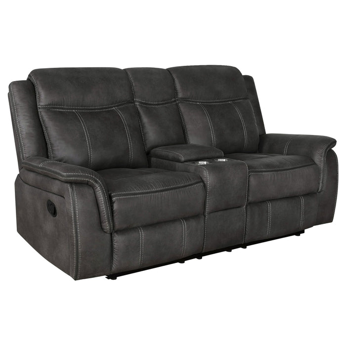 Franklin - 2 Piece Upholstered Reclining Sofa Set - Charcoal