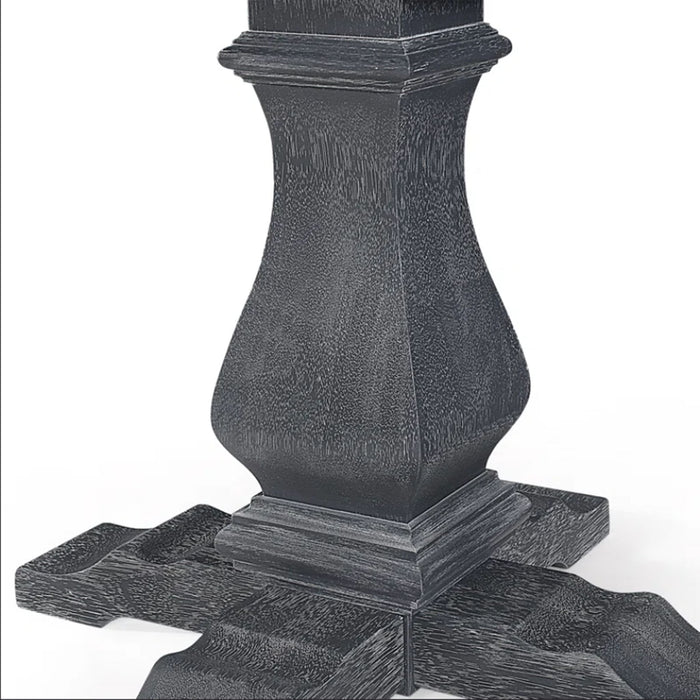 Rustic Extendable Dining Table With Pedestal Base - Gray