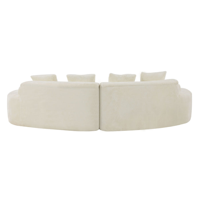 Modern Curved Sofa With Pillows