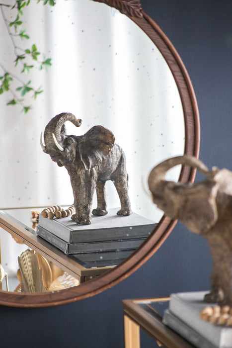 Round Hand Carved Rose Antique Mirror Frame, Wall Mirror For Live Space