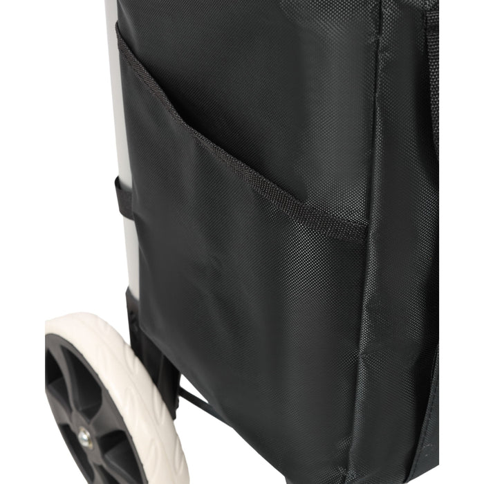 Foldable Shopping Trolley With Wheels And Removable Waterproof Bag - Black