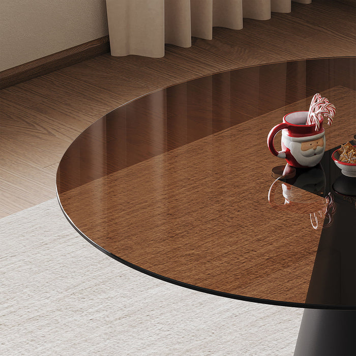 Round Dining Table, For 2 - 4 People - Black / Brown