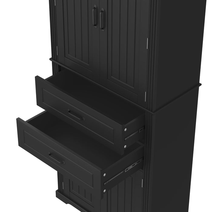 Elegant Multi Functional Storage Cabinet With Slide Rail Drawers, Adjustable Shelves