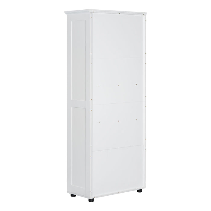 Storage Cabinet With Adjustable Shelves, 2 Doors, Rectangle Design For Bathroom