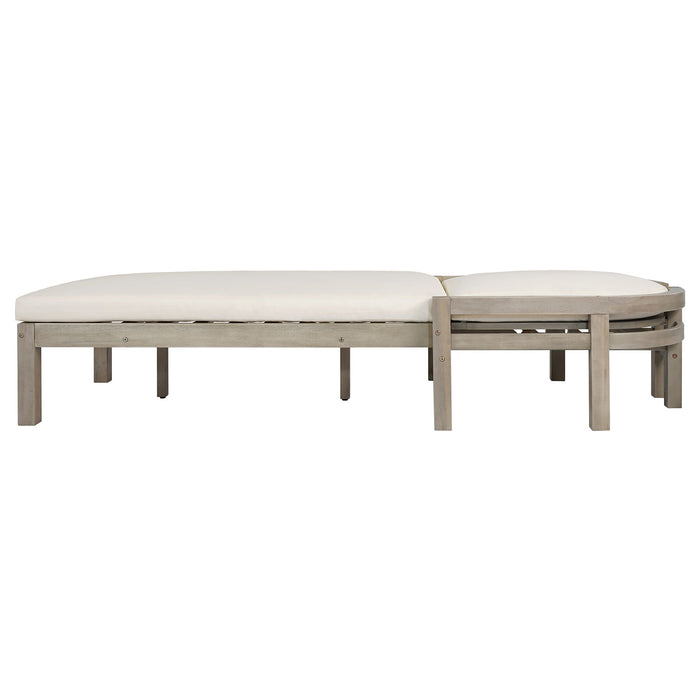 Outdoor Chaise Lounge With 5 Position Adjustable Backrest (Set of 2)