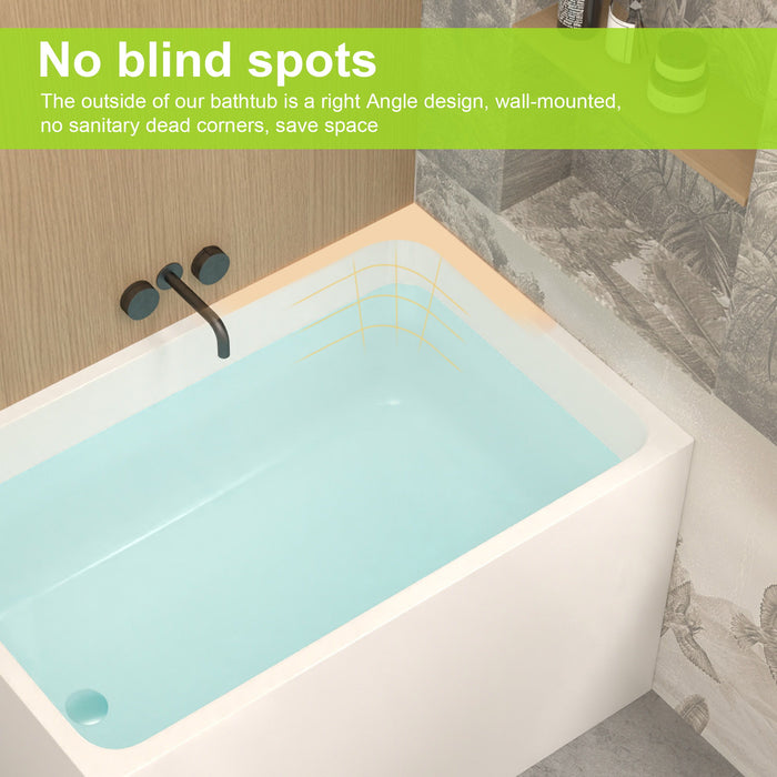Freestanding Bathtub With Drain, Rectangular Shape