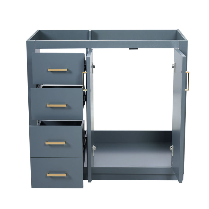 Retro Style Bathroom Vanity, 3 Drawers & Soft Closing Doors