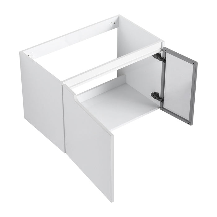 Wall Mounted Bathroom Vanity With Sink, 2 Soft Close Doors, Cabinet & Half Door
