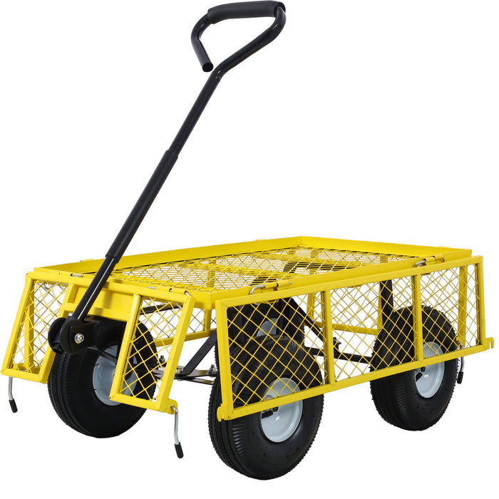 Heavy Duty Steel Garden Cart With Mesh Sides