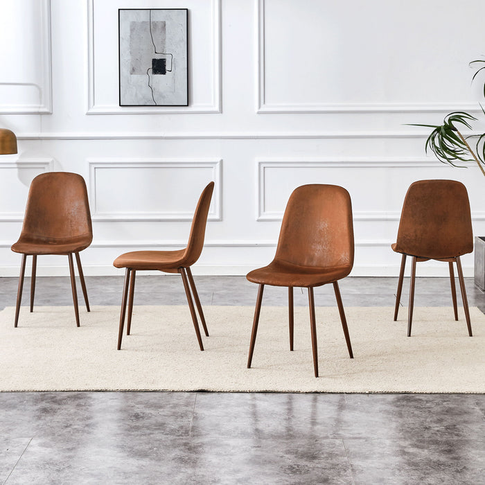 (Set of 4) Backrest AndTransfer Legs Chairs Adding A Touch Of Elegance To Minimalist And Scandinavian Style Homes - Walnut
