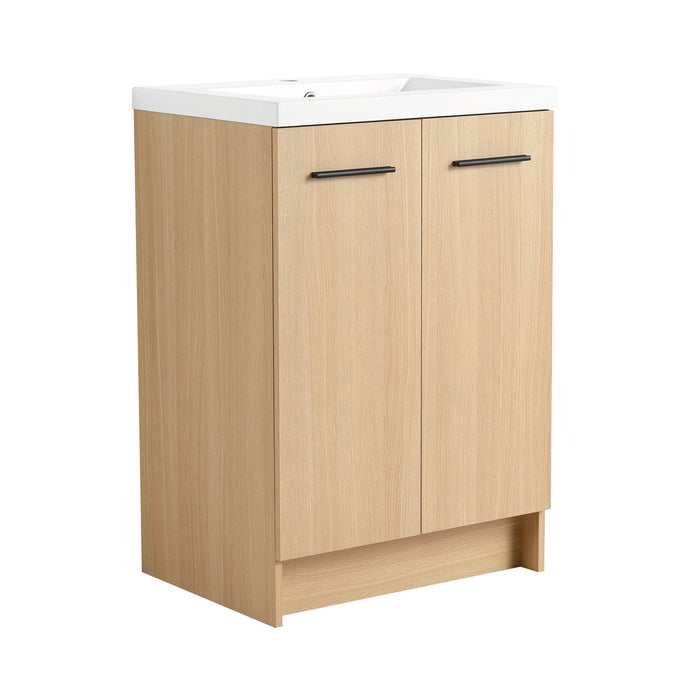 Floating Bathroom Vanity With Sink, Wall Mounted Double Door Storage