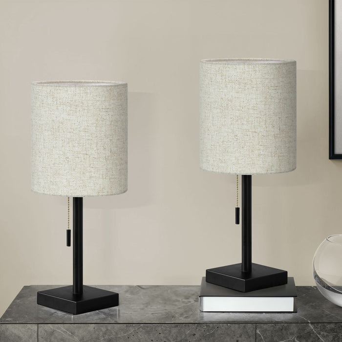 Lighting, Table Lamp, USB Port Included, Nickel, Contemporary (Set of 2)