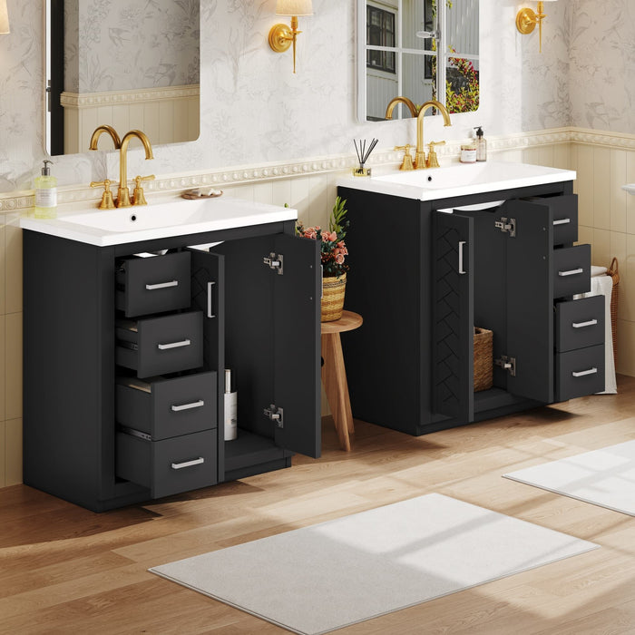 Bathroom Vanity Set With Sink, Storage Cabinet With Drawers & Soft Closing Doors