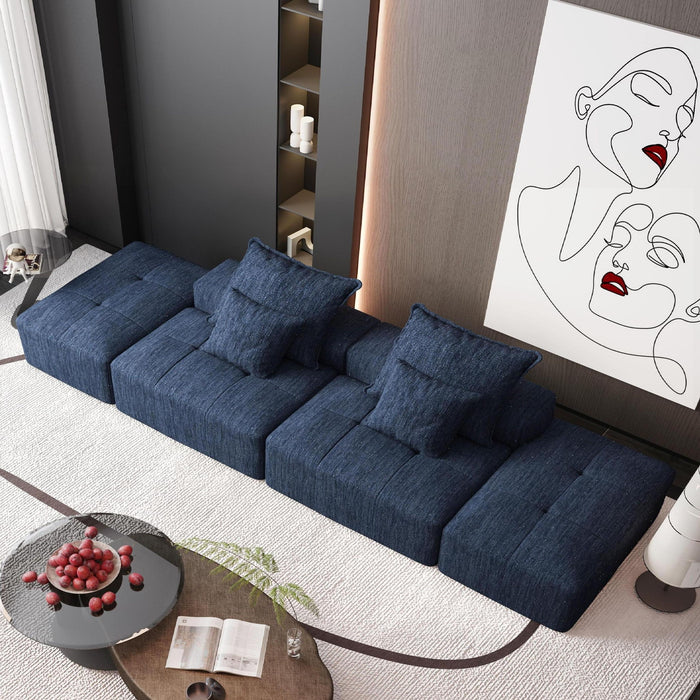 Modern Oversized Diy Combination Modular Sectional Sofa & Pillows