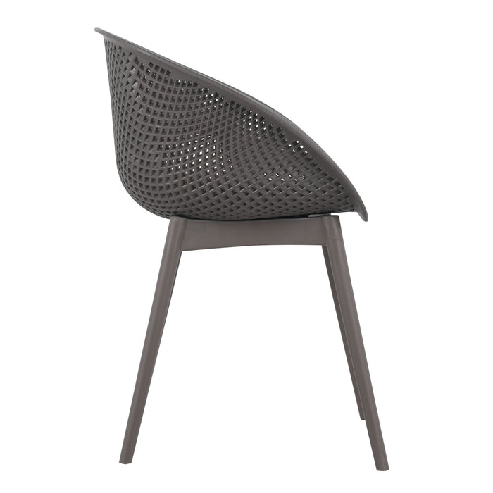 2 Piece Durable Single Chair With Mesh Hollow Out Design