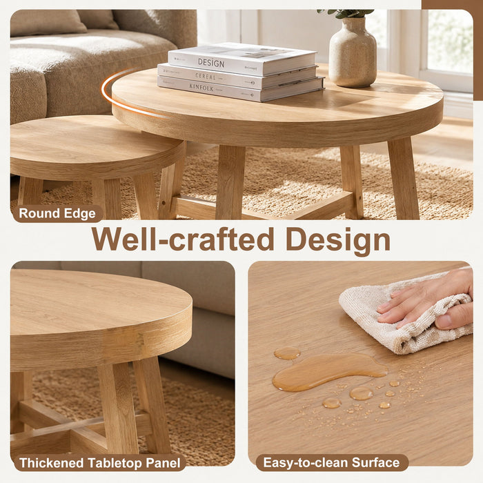 Round Nesting Stackable Tables For Living Room
