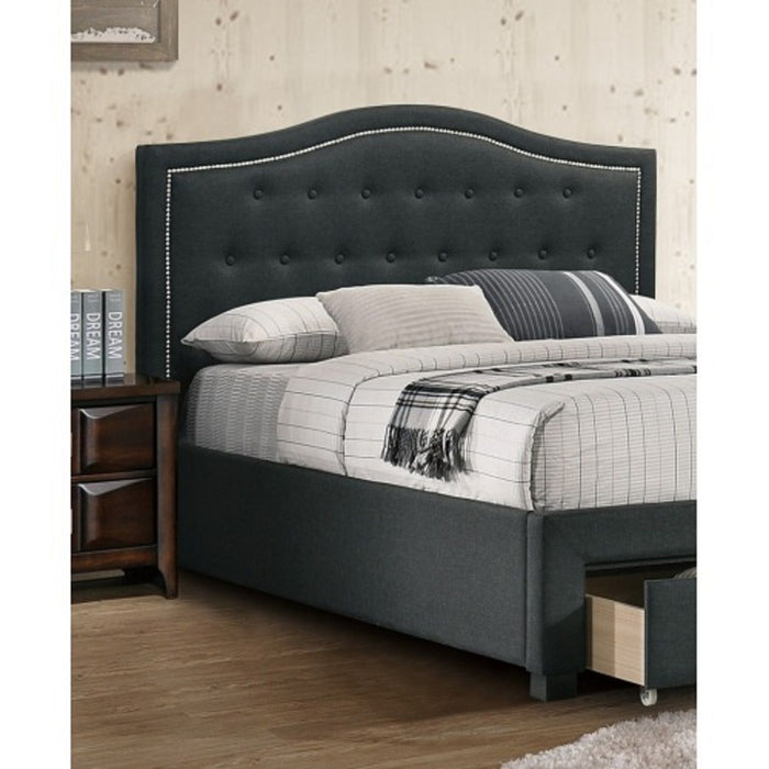 Modern Button Tufted Arch Headboard Bed With Storage Footboard
