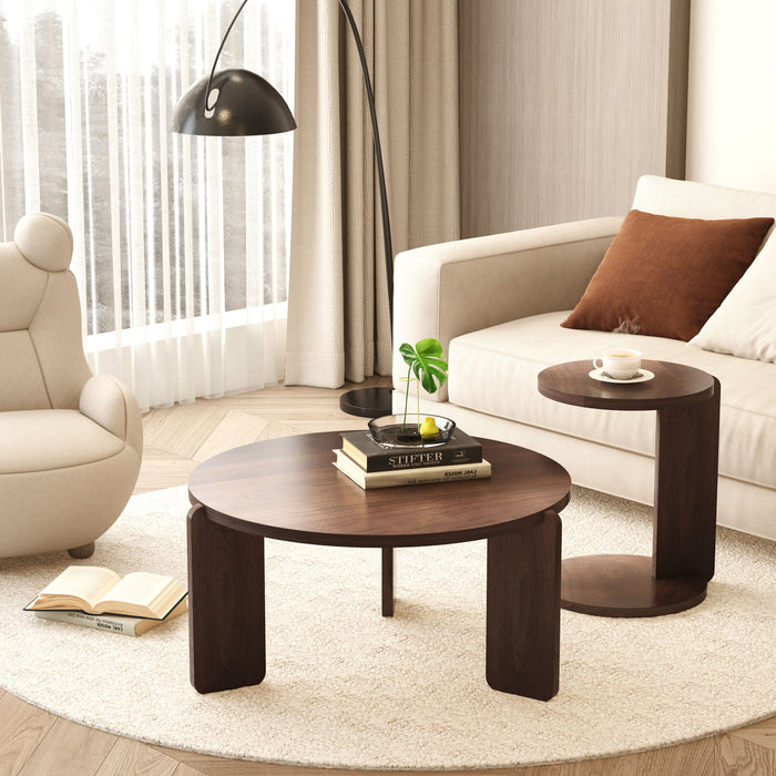Round Coffee & End Table Set