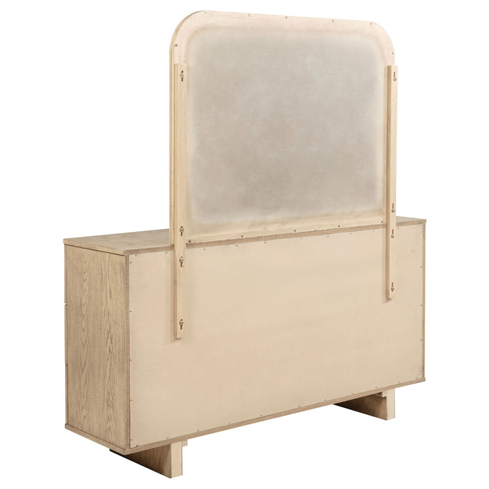 Kimpton - 9 Drawer Dresser With Mirror - Beige