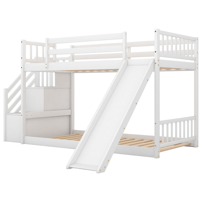 Bunk Bed With Convertible Slide And Stairway
