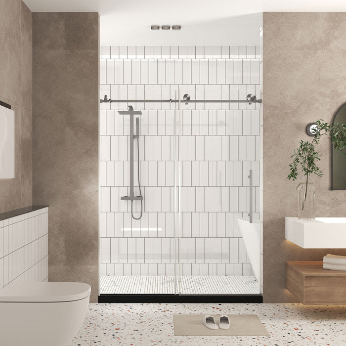 Frameless Shower Door, Smooth Sliding Tracks