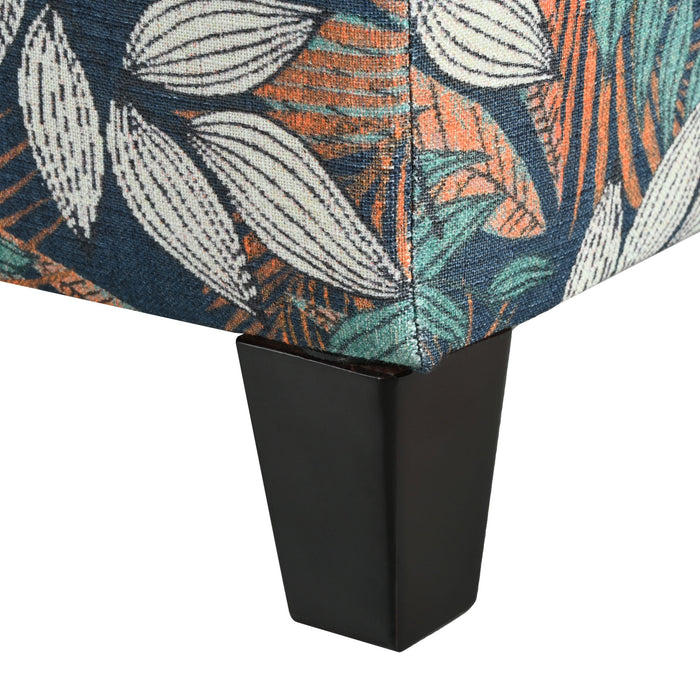 Charming Floral Storage Ottoman With Upholstered Fabric