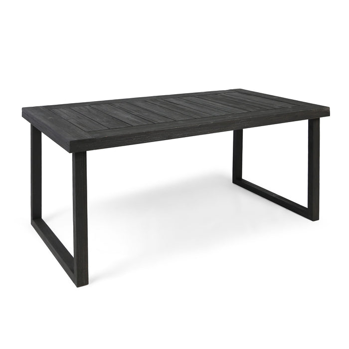 Outdoor Acacia Wood Dining Table, Sandblast Finish