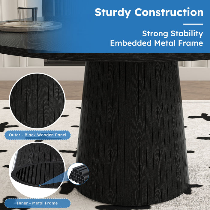 Round Dining Table With Strip Base