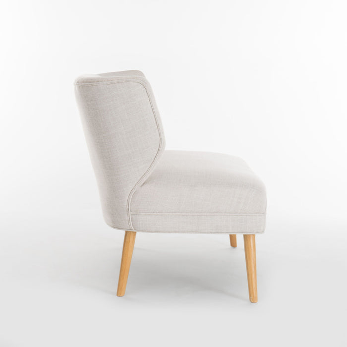 Elegant Classic Upholstered Loveseat With Curved Backrest