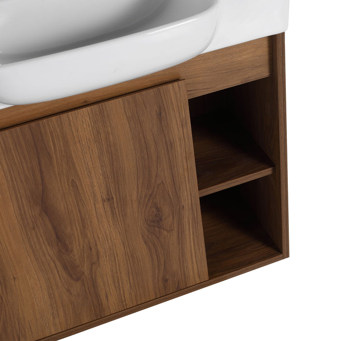 Wall Mounted Bathroom Vanity With Sink & Soft Close Door