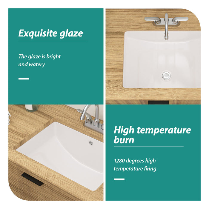 Modern Ceramic Undermount Bathroom Sink With Overflow, High Quality