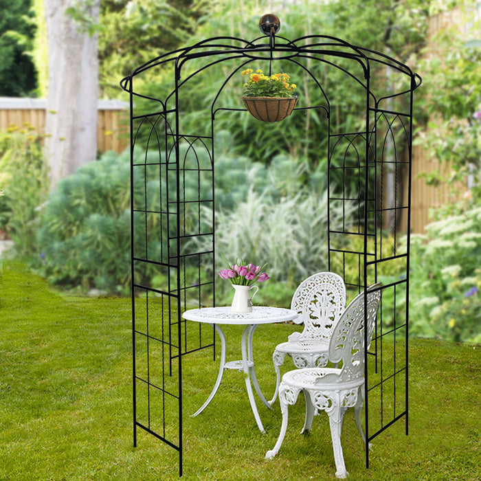 Metal Garden Arch Iron Garden Arbors Gazebo Dia High Birdcage Shape Pergola Pavilion For Wedding Ceremony
