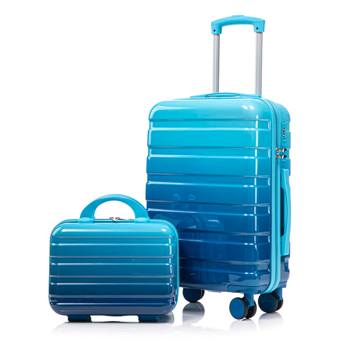 Luggage Set 14" / 20" With Combination Lock And Cosmetic Case