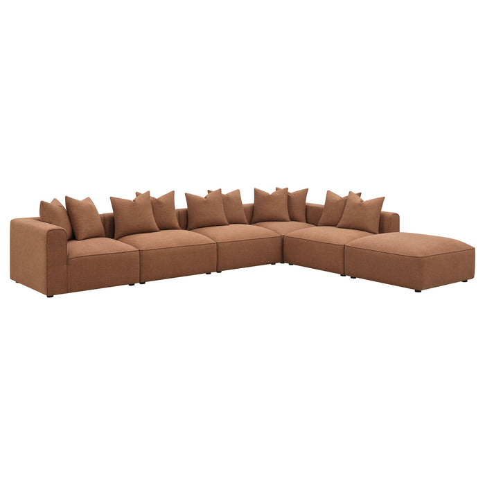 Colleen - Armless Chair With Pillows - Terracotta