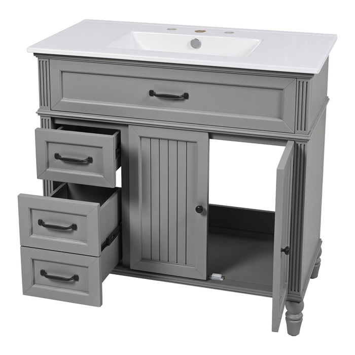 Bathroom Vanity With Sink, Freestanding Cabinet & Drawers